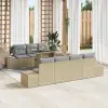 vidaXL Kerti Kanapé Szett párnával 8 pcs Beige és Világosszürke