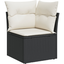 vidaXL Kerti Kanapé Szett párnával 8 pcs Fekete és fehér Poli rattan (3354466) kerti bútor