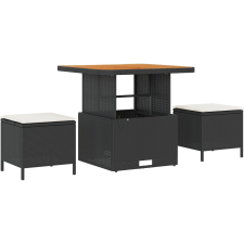 vidaXL Kerti Kanapé Szett párnával tárolóval 13 pcs Fekete Poli rattan (3364920) kerti bútor