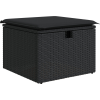 vidaXL Kerti Kanapé Szett párnával tárolóval 6 pcs Fekete Poli rattan (3359670)