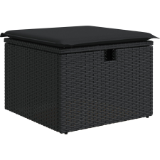 vidaXL Kerti Kanapé Szett párnával tárolóval 6 pcs Fekete Poli rattan (3359670) kerti bútor