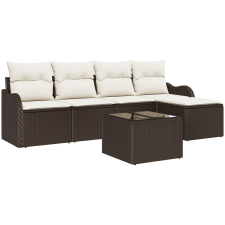 vidaXL Kerti Kanapé Szett párnával tárolóval 6 pcs Szürke Poli rattan (3354337) kerti bútor