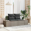 vidaXL Kerti kanapé Szürke 123 x 62 x 69cm polirattan
