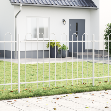 vidaXL Kerti Kerítés Hurok Felsővel, Fehér, 5,1 x 0,8 m, Acél építőanyag