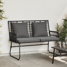 vidaXL Kerti pad párnával Fekete, Antracitszürke 113 x 69 x 83 cm kerti bútor