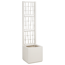 vidaXL Kerti Ültető Edény Trellis-szel Fehér 36x36x140 cm PP kerti tárolás