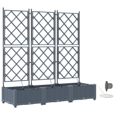 vidaXL Kerti Ültetők Víz Öntöző Rendszerrel 3 db Világosszürke (42002898) kerti tárolás