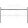 vidaXL Kertkerítés Íves Felső Szürke 1,7x0,75 m Acél (42003902)