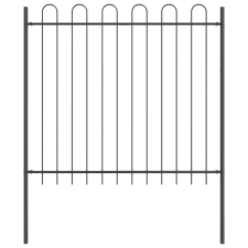 vidaXL Kertkerítés Íves Felső Szürke 1,7x1,5 m Acél (42003877) építőanyag