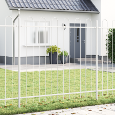 vidaXL Kertkerítés Íves Tetővel Fehér 10,2x1,5 m Acél építőanyag