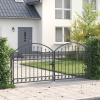 vidaXL Kertkerítés Kapu Egyéb Szürke 300 x 125 cm Acél