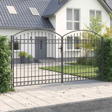 vidaXL Kertkerítés Kapu Egyéb Szürke 400 x 200 cm Acél kerti bútor