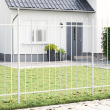 vidaXL Kertkerítés Lágycsúcsos Fehér 1,7x1,5 m Acél építőanyag