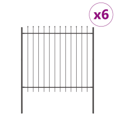vidaXL Kertkerítés Lándzsás Csúccsal Szürke 10,2x1,5 m Acél (3334112) építőanyag