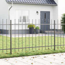 vidaXL Kertkerítés Lándzsás Felső Szürke 11,9x0,8 m Acél építőanyag