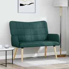 vidaXL Kétfős Kanapé Sötétzöld 115 x 61 x 87 cm szövet bútor