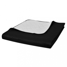 vidaXL Kétoldalú vattázott ágytakaró 230 x 260 cm fekete/fehér lakástextília