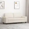 vidaXL Kétszemélyes bézs mikroszálas szövetkanapé 140 cm