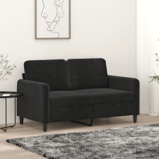 vidaXL kétszemélyes fekete bársony kanapé 120 cm bútor
