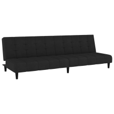 vidaXL kétszemélyes fekete bársony kanapéágy (375769) bútor