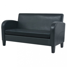 vidaXL kétszemélyes fekete műbőr kanapé bútor