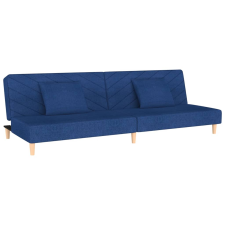 vidaXL kétszemélyes kék szövet kanapéágy két párnával (375893) bútor