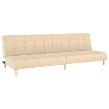vidaXL kétszemélyes krémszínű szövet kanapéágy (375757) bútor