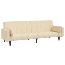 vidaXL kétszemélyes krémszínű szövet kanapéágy két párnával (375836) bútor