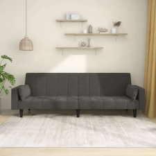vidaXL kétszemélyes sötétszürke bársony kanapéágy 2 párnával bútor