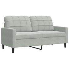 vidaXL kétszemélyes világosszürke bársony kanapé 140 cm bútor