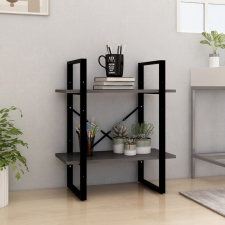 vidaXL kétszintes szürke tömör fenyőfa könyvszekrény 60 x 30 x 70 cm bútor