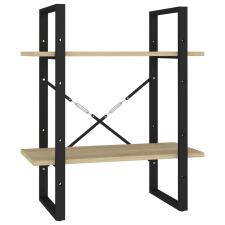 vidaXL kétszintes tölgyszínű forgácslap könyvszekrény 60 x 30 x 70 cm (806430) bútor