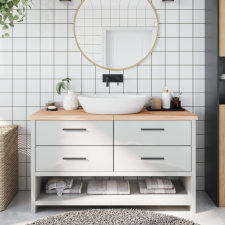 vidaXL Kezeletlen tömör fa fürdőszobai pult 140 x 50 x 4 cm fürdőszoba bútor