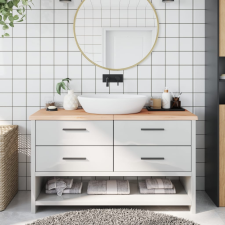 vidaXL Kezeletlen tömör fa fürdőszobai pult 140 x 60 x 4 cm fürdőszoba bútor