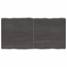 vidaXL Kezelt sötétszürke tömör tölgyfa asztallap 120x60x6 cm bútor