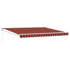 vidaXL Kézi Behúzható Napellenző LED-del Narancs és Barna 350x250 cm (3330226) kerti bútor