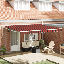 vidaXL Kézi Behúzható Napellenző Narancs és Barna színben, 450x300 cm kerti bútor