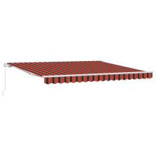 vidaXL Kézi Behúzható Napellenző Piros és Barna 400x300 cm (3330505) kerti bútor