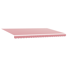 vidaXL Kézi Behúzható Napellenző Piros és Fehér Csíkos 500x300 cm (3331265) kerti bútor