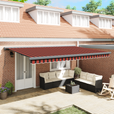 vidaXL Kézi Behúzható Napernyő Narancs és Barna 500x300 cm kerti bútor