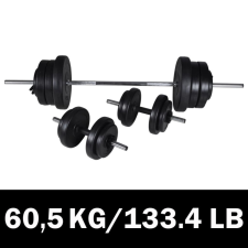 vidaXL Kézi súlyzó + 2 Súlyzó készlet 60, 5 kg kézisúlyzó
