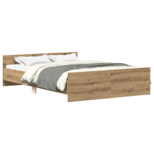 vidaXL kézműves tölgy szerelt fa ágykeret matrac nélkül 140x190 cm (3328779) ágy és ágykellék