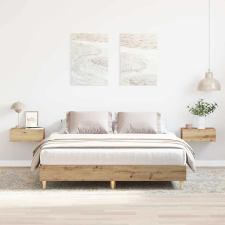 vidaXL kézműves tölgy szerelt fa ágykeret matrac nélkül 140x200 cm ágy és ágykellék