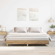 vidaXL kézműves tölgy szerelt fa ágykeret matrac nélkül 200x200 cm ágy és ágykellék