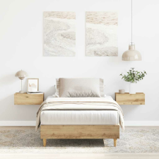 vidaXL kézműves tölgy szerelt fa ágykeret matrac nélkül 90x200 cm ágy és ágykellék