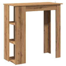 vidaXL kézműves tölgy szerelt fa bárasztal polccal 102x50x103,5 cm (856761) bútor
