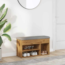 vidaXL kézműves tölgy szerelt fa cipőtároló pad 82x32x45,5 cm bútor