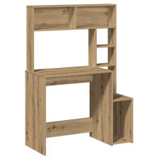 vidaXL kézműves tölgy szerelt fa íróasztal polcokkal 100x45x140 cm (860444) íróasztal