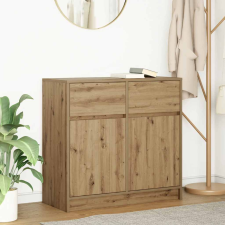 vidaXL kézműves tölgy szerelt fa tálalószekrény fiókos 80x34x76 cm bútor
