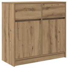 vidaXL kézműves tölgy szerelt fa tálalószekrény fiókos 80x34x76 cm (861543) bútor